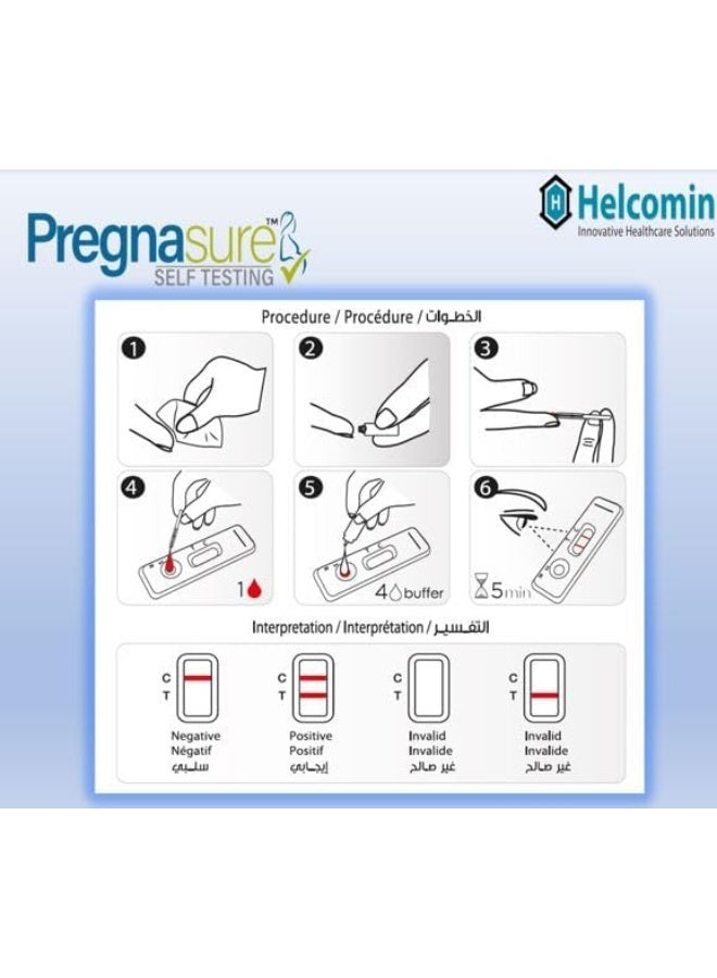 Pregnasure اختبار الحمل من خلال وخز الإصبع الذاتي - Image 3