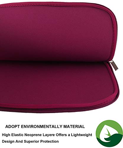 Naukay Laptop Case 15.6 inch,Resistant Neoprene Protective Laptop Sleeve Compatible for Asus F555LA/MB168B/X551,Acer Aspire/Chromebook 15,Dell Inspiron,15.6 HP/Tablet Briefcase Carrying Bag-Wine Red - Image 2