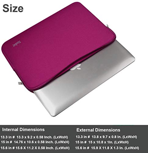 Naukay Laptop Case 15.6 inch,Resistant Neoprene Protective Laptop Sleeve Compatible for Asus F555LA/MB168B/X551,Acer Aspire/Chromebook 15,Dell Inspiron,15.6 HP/Tablet Briefcase Carrying Bag-Wine Red - Image 4
