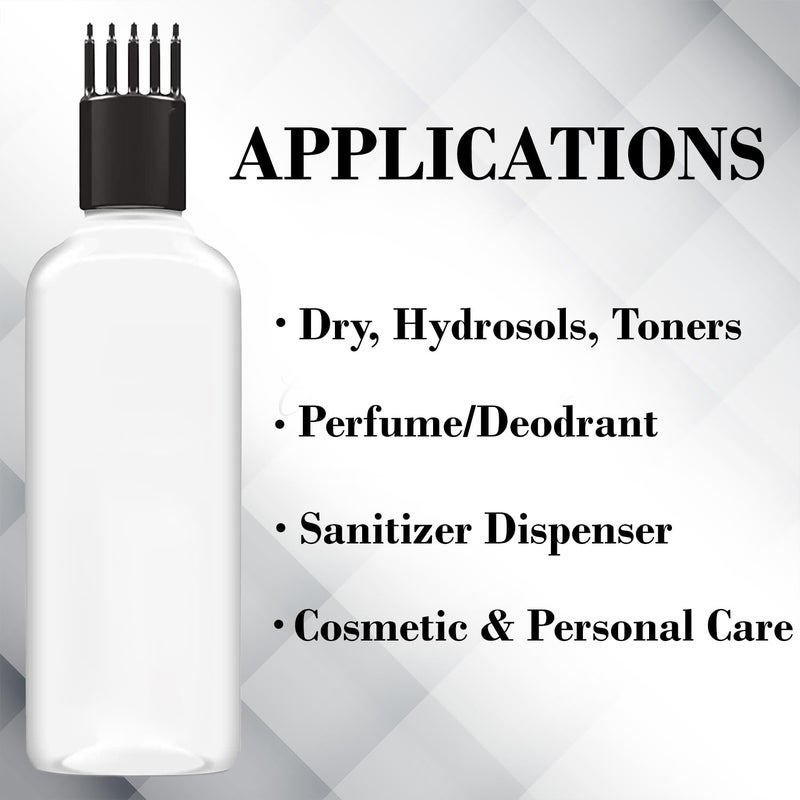 JOYUS زجاجة تطبيق مشط جذور الشعر JOYUS لتطبيق زيت الشعر والشامبو والدواء، زجاجة تطبيق زيت قابلة لإعادة الاستخدام لفروة الرأس، زجاجة تطبيق جذور الشعر الشفافة 100 مل، مشط أسود، عبوة من 2 - Image 5