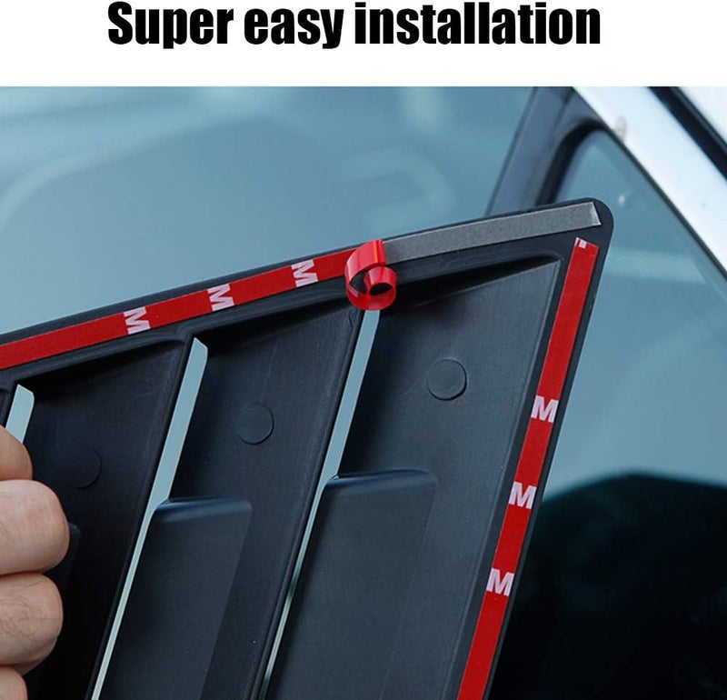 XITER 2PCS ABS Racing Style Rear Side Window Louvers for Toyota Camry 2018-2021 (Mirror Black) - Image 5