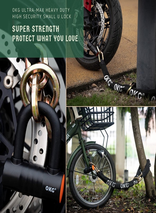 OKG Small U Lock - 4 Keys, Heavy Duty 18mm Hardened Alloy Steel Shackle - Anti-Cut/Anti-Pry Security Chain Lock for Motorcycle, E-Bike, Trailer (No Security Chain) - Image 4