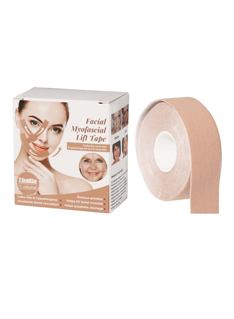 SYOSI Face Lift Tape, 16.5Ft Face Tape Facial Myofascial Lift Tape Anti Wrinkle Patches, Face Toning Belts Anti Wrinkle Patches Anti Freeze Stickers, Unisex For Firming And Tightening Skin - Image 1