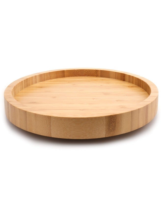 Fasmov 12 Inches Diameter Bamboo Lazy Susan Turntable, Spin Thicken Round Wood Tray Rotating Spice Rack for Kitchen Pantry Countertop Table - Image 2