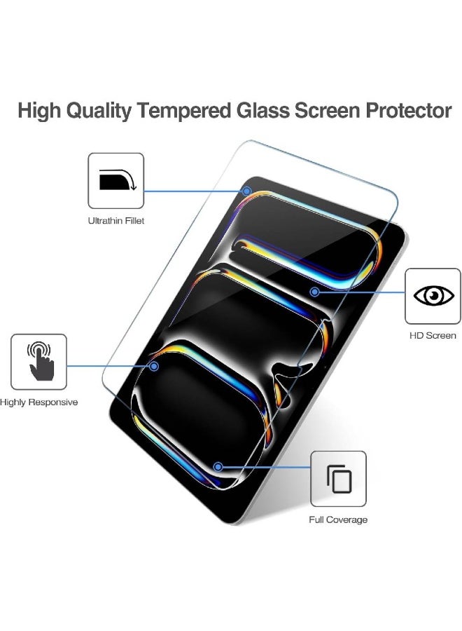 زومي واقي شاشة 2 قطعة لجهاز iPad Pro مقاس 11 بوصة M5 2025 / M4 2024، فيلم زجاج مقسّى لحماية شاشة iPad Pro مقاس 11 بوصة الجيل السادس / الخامس - شفاف - Image 2