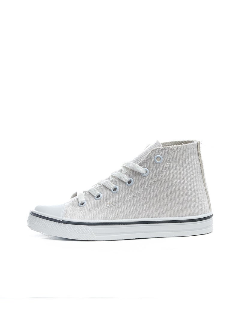 Desert - Basic Lace-Up Knit Flat Sneakers For Kids - Image 1
