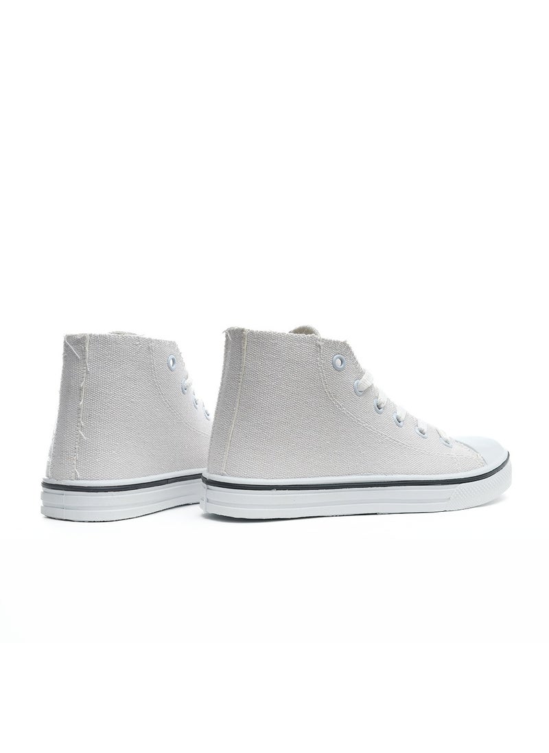 Desert - Basic Lace-Up Knit Flat Sneakers For Kids - Image 1