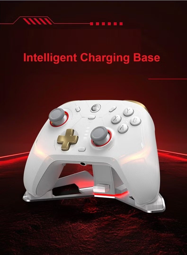 جيم سير وحدة تحكم ألعاب لاسلكية احترافية GameSir Cyclone 2 لجهاز الكمبيوتر / ستيم / سويتش / أندرويد / آي أو إس مع مصباح RGB وصوت لاسلكي وزر تشغيل خطي وزر تشغيل ميكرو وجيروسكوب بستة محاور وبرج شحن من سبائك الألومنيوم باللون الأسود - Image 5
