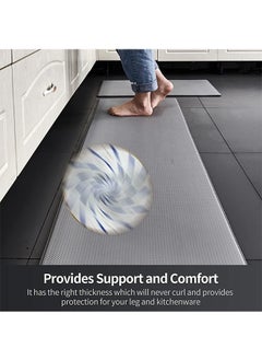LENND Anti-Fatigue Kitchen Mat & Rug - Set of 2 Cushioned Non-Slip Waterproof Kitchen Floor Mats, Great for Use in Front of Sink, PVC, Memory Foam. Comfort Decor. Runner Rugs for Home, Office, Laundry Room  - Image 4