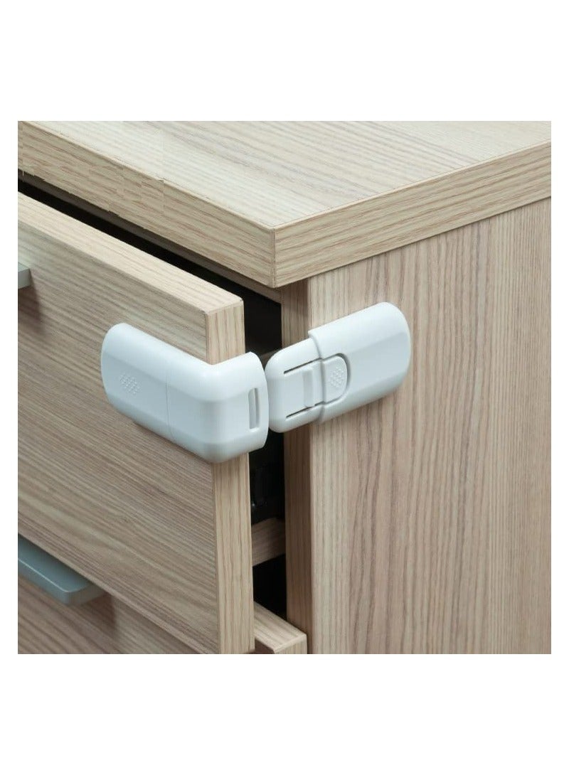 كاست ويف Kids Safety Cabinet Locks 4Pcs Child Safety Refrigerator Lock for Home Fridge Freezer Door Proof Locks with Adhesive and Easy to Install Anti-pinch Baby 90-degree Safety Right-angle Lock - Image 5