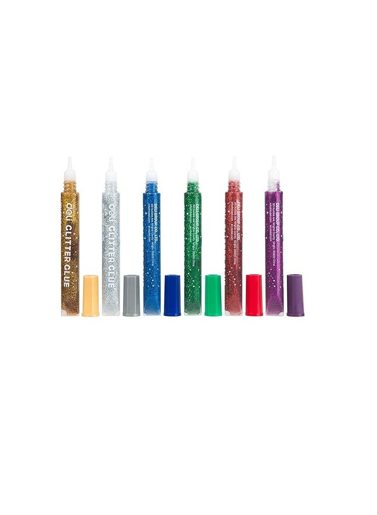 Deli 6-Pieces Stick Up Classic Glitter Glue Multicolor - Image 2