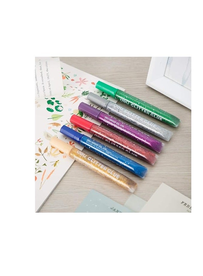 Deli 6-Pieces Stick Up Classic Glitter Glue Multicolor - Image 4