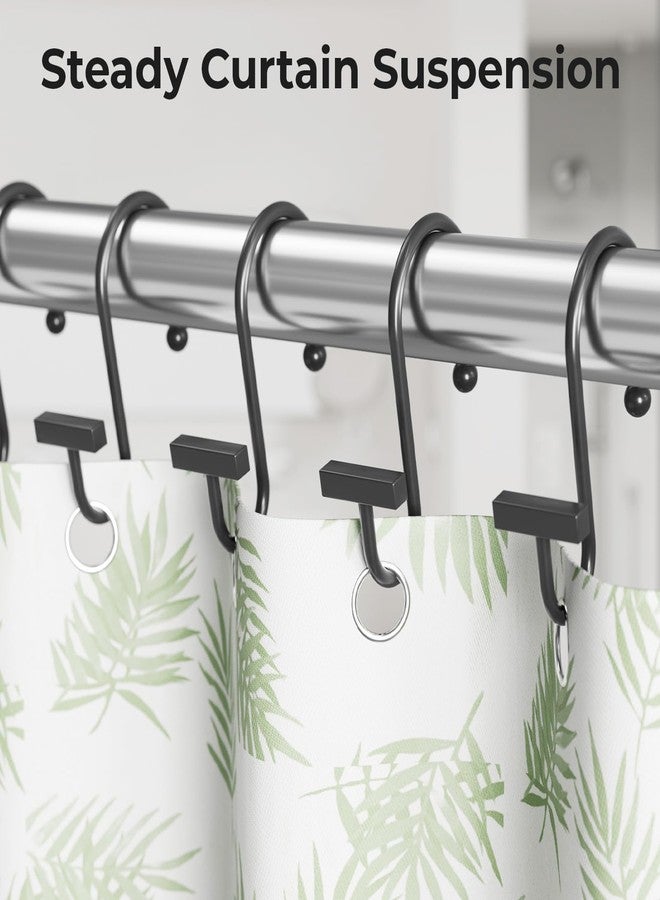 Bathway Shower Curtain Hooks, Black Shower Curtain Rings Rust Proof, 12PCS Shower Hooks for Shower Curtain, T-Bar Design Convenient Elegant Shower Curtain Hangers for Bathroom Kitchen Wardrobe - Image 5