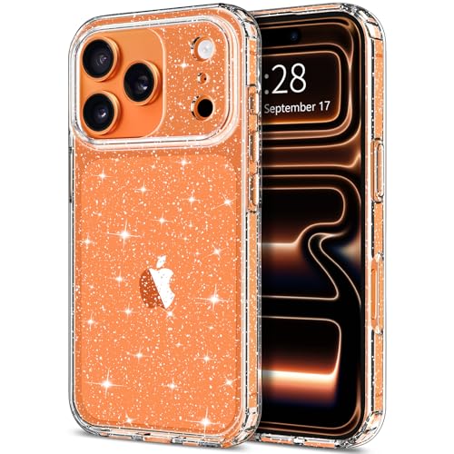 Hython for iPhone 17 Pro Case Glitter, Clear Glitter Sparkly Shiny Bling Sparkle Cute Cover, Anti-Scratch Soft TPU Thin Slim Fit Shockproof Protective Phone Cases for Women Girls, Clear Glitter - Image 1