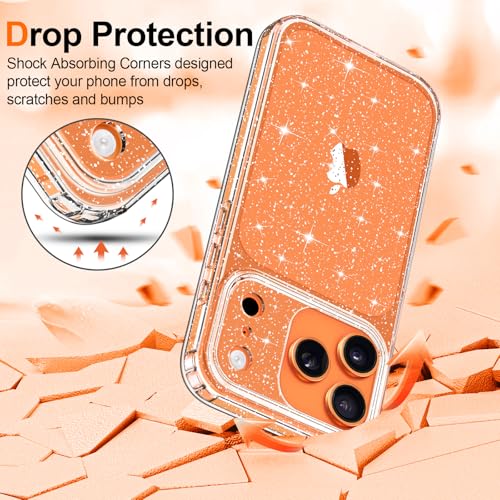 Hython for iPhone 17 Pro Case Glitter, Clear Glitter Sparkly Shiny Bling Sparkle Cute Cover, Anti-Scratch Soft TPU Thin Slim Fit Shockproof Protective Phone Cases for Women Girls, Clear Glitter - Image 4