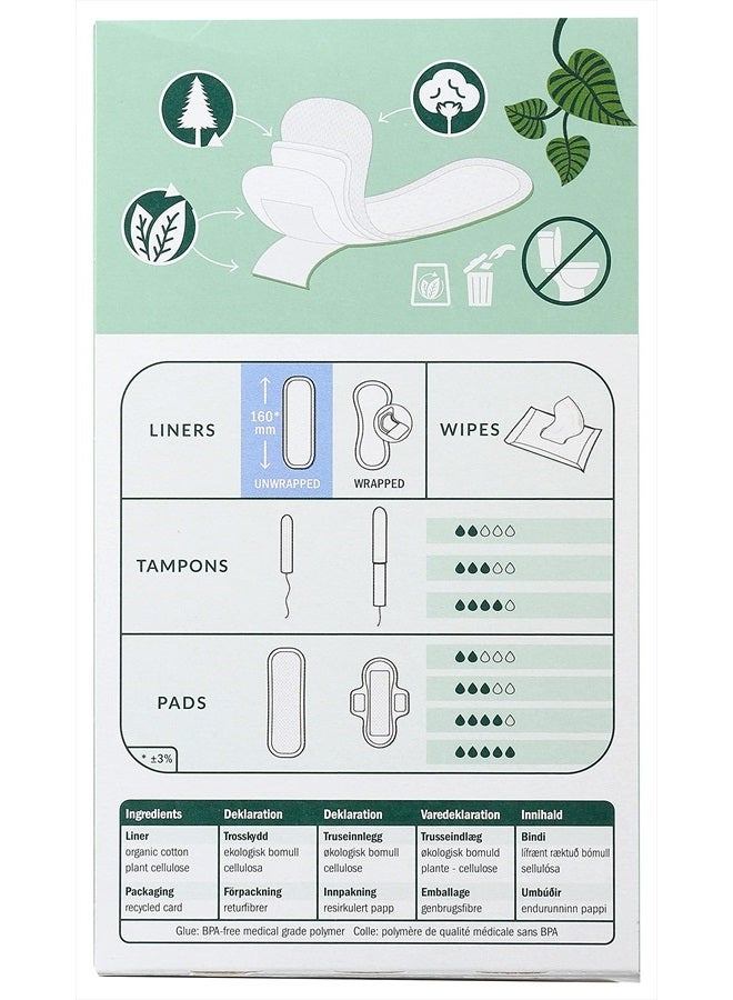 NATRACARE Mini Pant Liners, Unscented, (Pack of 30)