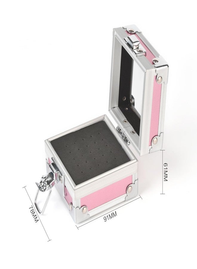 Rolabling Professional 25 Holes Nail Drill Bits Box Container Nail Drill Grinding Bit Holder Nail Polish Head Storage Box Nail Tools Organizers Container Display Storage Box Manicure Tool (Pink) - Image 4
