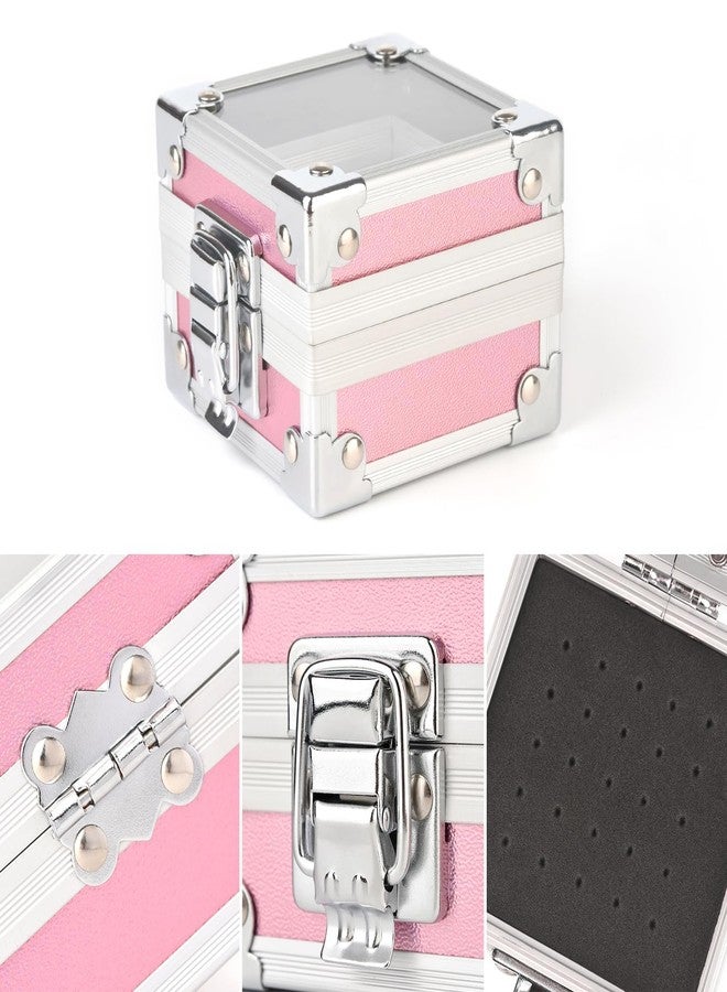 Rolabling Professional 25 Holes Nail Drill Bits Box Container Nail Drill Grinding Bit Holder Nail Polish Head Storage Box Nail Tools Organizers Container Display Storage Box Manicure Tool (Pink) - Image 5