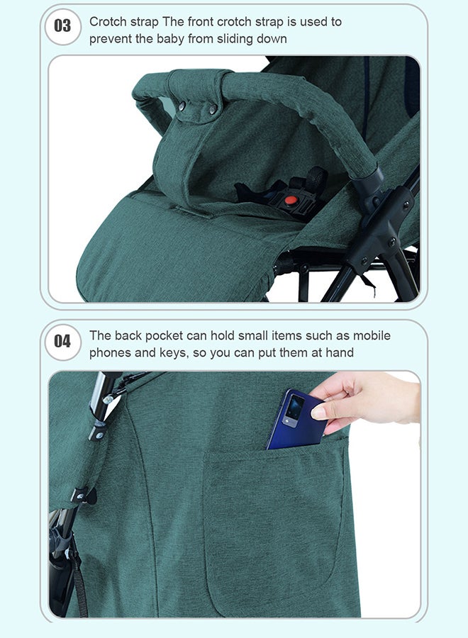 GOOTOY Auto Baby Stroller, Can Sit And Lie, Lightweight Single Stroller, Foldable And Portable Pram WIth Big Storage Basket, Travel Stroller For Newborn - Image 5