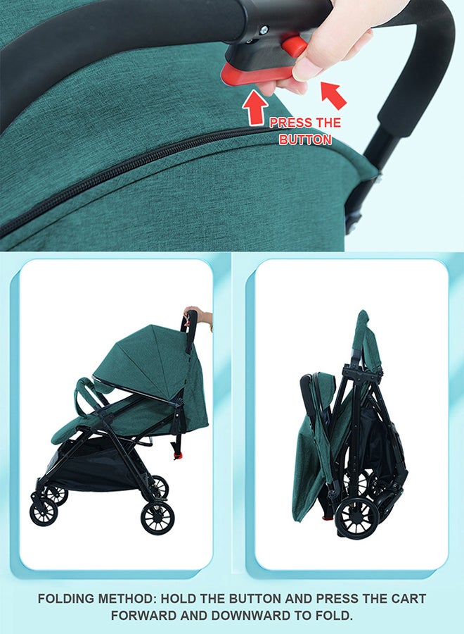 GOOTOY Auto Baby Stroller, Can Sit And Lie, Lightweight Single Stroller, Foldable And Portable Pram WIth Big Storage Basket, Travel Stroller For Newborn - Image 2