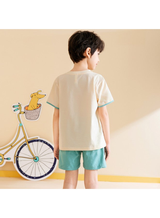 Fenton breathable Cotton Round Neck Short Sleeve Boys' Loungewear - Comfy Homewear & Outdoor Tee - Image 3
