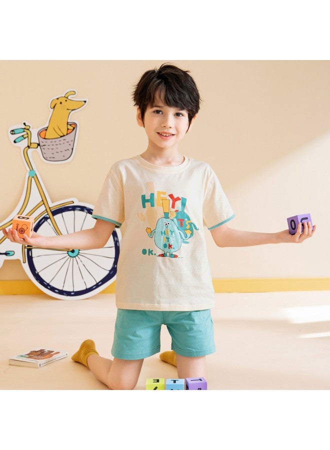 Fenton breathable Cotton Round Neck Short Sleeve Boys' Loungewear - Comfy Homewear & Outdoor Tee - Image 4