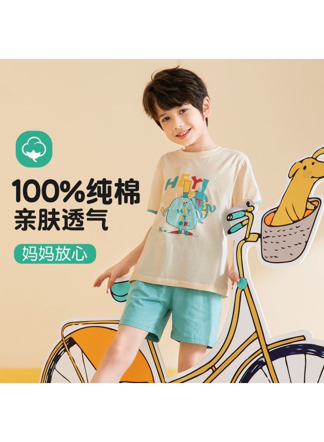 Fenton breathable Cotton Round Neck Short Sleeve Boys' Loungewear - Comfy Homewear & Outdoor Tee - Image 2