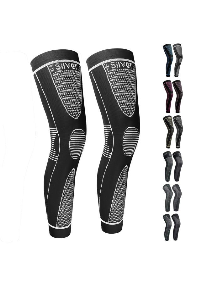 SKDK Full Leg Sleeves Long Compression Leg Sleeve Knee Sleeves Protect Leg, for Man Women Basketball, Arthritis Cycling Sport Football, Reduce Varicose Veins and Swelling of Legs - Image 1