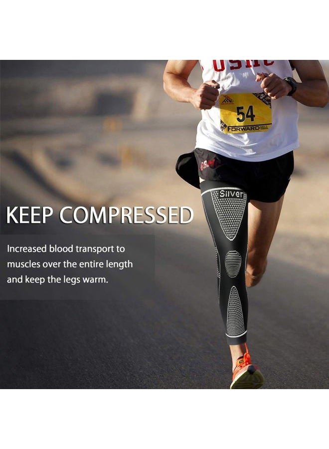 SKDK Full Leg Sleeves Long Compression Leg Sleeve Knee Sleeves Protect Leg, for Man Women Basketball, Arthritis Cycling Sport Football, Reduce Varicose Veins and Swelling of Legs - Image 2