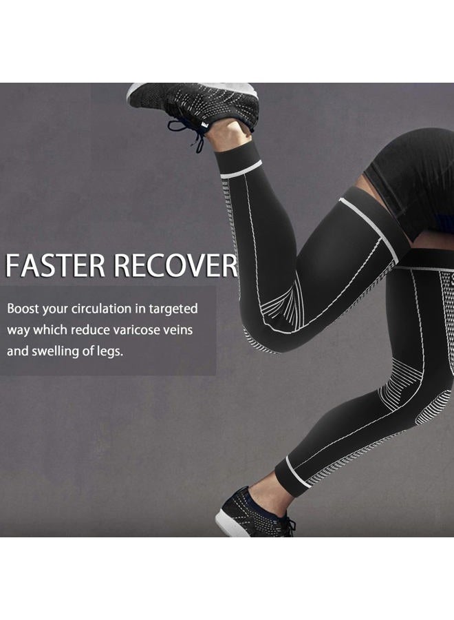 SKDK Full Leg Sleeves Long Compression Leg Sleeve Knee Sleeves Protect Leg, for Man Women Basketball, Arthritis Cycling Sport Football, Reduce Varicose Veins and Swelling of Legs - Image 3