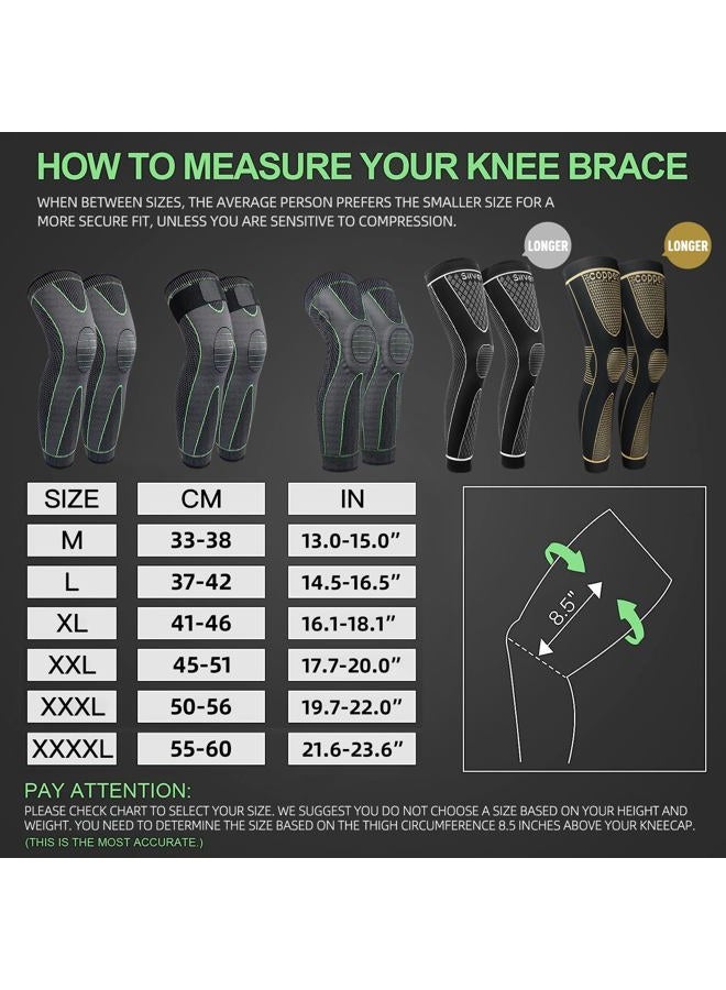 SKDK Full Leg Sleeves Long Compression Leg Sleeve Knee Sleeves Protect Leg, for Man Women Basketball, Arthritis Cycling Sport Football, Reduce Varicose Veins and Swelling of Legs - Image 5