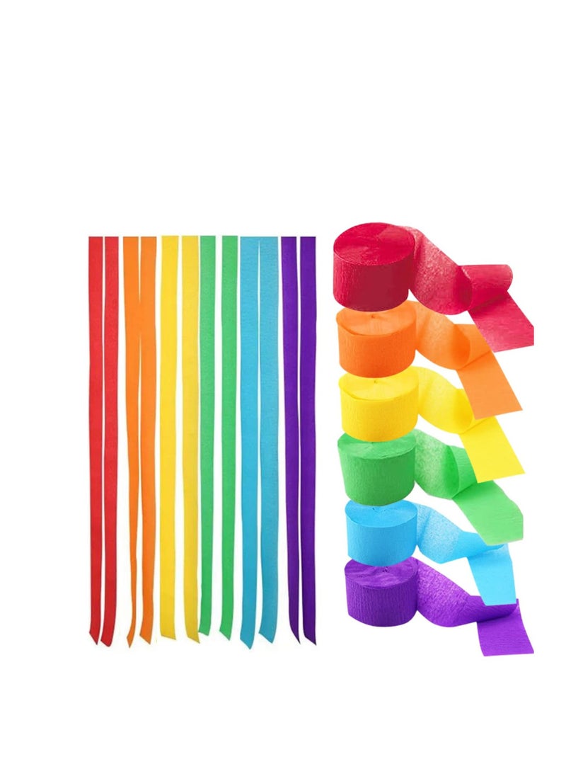 6 Rolls Colourful Crepe Paper(4.5CMx25M) Rainbow Crepe Streamers for Party Decorations(Orange,Blue,Green,Purple,Red,Yellow) - pzsku/Z896CA5392F852E10B664Z/45/_/1723352866/201d8cc1-5e75-4e06-a400-25eb3c6010f3