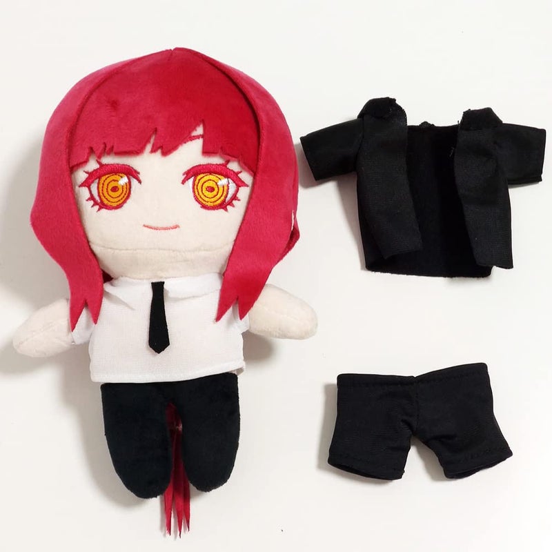 Jcvcx Red Hair Girl With Black Overcoat Plush Toy Anime Figure Stuffed Plushies Soft Doll Pillow - Image 2