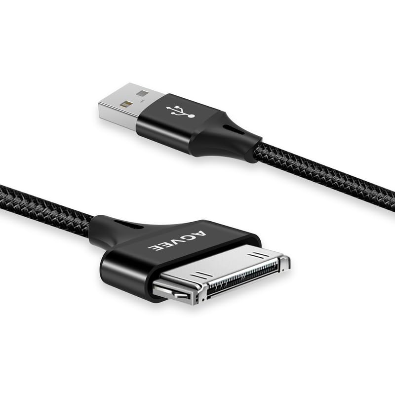 AGVEE كابل شحن AGVEE 2 حزمة 4 قدم 30 دبوس لشحن iPod Touch القديم 4 3 2 1 Nano، iPod Classic 3 2 1، iPad القديم 1 2 3، iPhone القديم 4 4S 3G 3GS، رمادي داكن - Image 4