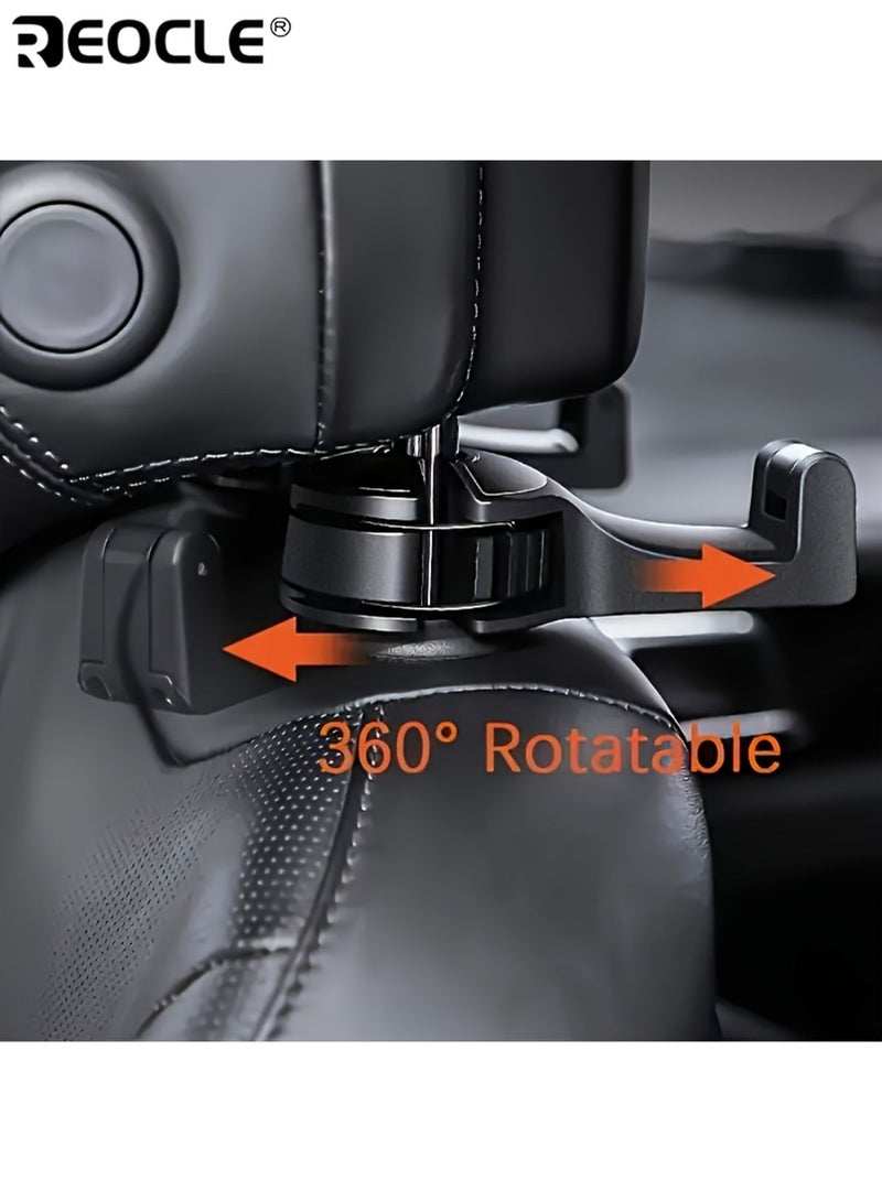 REOCLE 2pcs Adjustable Car Seat Phone Holder with Headrest Mount Durable Plastic Material Waterproof Holder Auto Vehicle Compatible Secure Grip for Road Trips and Commuting - Image 4