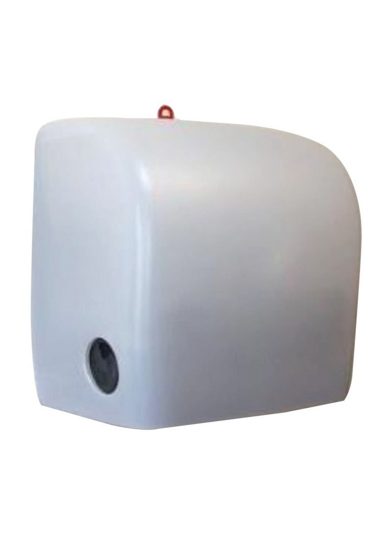 LACOT GENERAL TRADING LLC Autocut Towel Paper Tissue Dispenser wallmounted with Plastic keyed lock, Transparent White  - Image 1