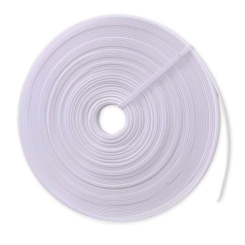 Mecefeno Boning for Sewing, Corset Boning Sew-Through Low Density Plastic Boning for Sewing Corset 25 Yards Boning for Wedding Dress, Bridal Gowns, Evening Gowns, Hats Sewing Crafts - White, 6mm - Image 1