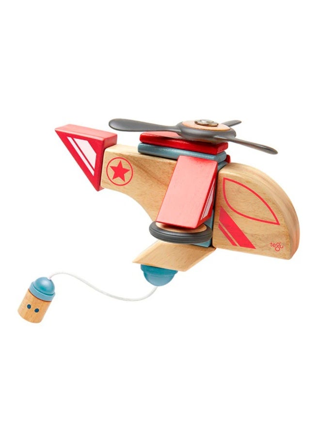 تيجو سكاي هوك للمكعبات الخشبية المغناطيسية – مجموعة ستنت تيم 17 قطعة | لعبة بناء مغناطيسية لمركبات ومهام الإنقاذ | لعبة STEM تعليمية وإبداعية | للأطفال 3 سنوات فأكثر - Image 1