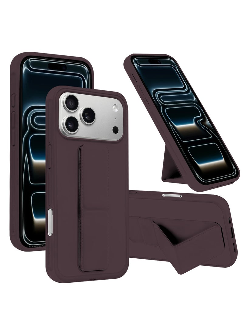 Premium PU Leather Case for iPhone 17 Pro with Stand Function Shockproof and Anti Scratch Finger Grip - Image 1