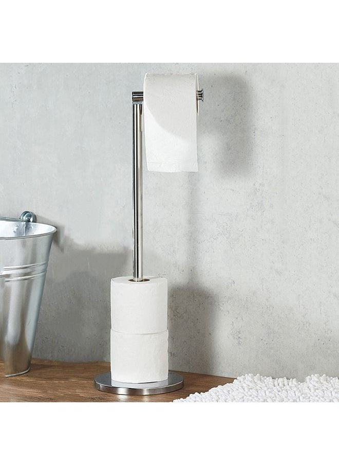 XiuWoo Toilet Paper Holder Stand Bathroom Toilet Paper Storage for 4 Paper Rolls with Modern shiny base, Free Standing Toilet Paper Roll Holder,Stainless Steel  - Image 1