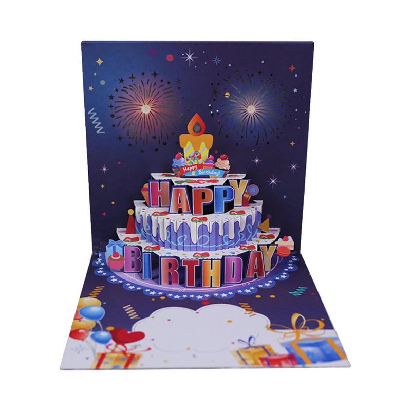 3D Pop-Up Birthday Cake Greeting Card with Music, Lights & Confetti - Image 5