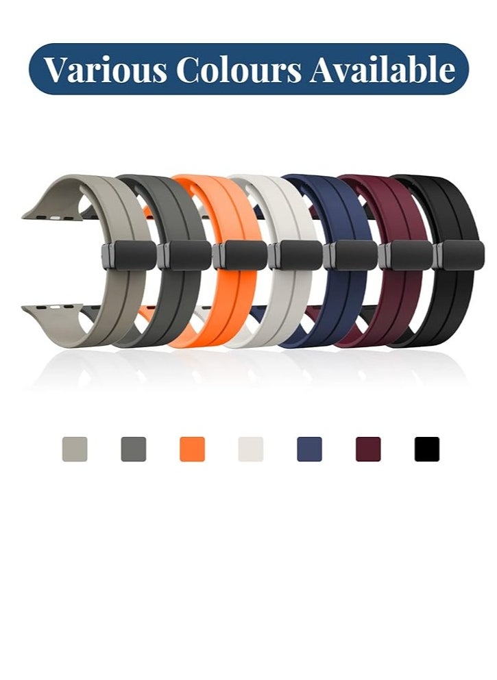 FARROBIZZ - Compatible with Apple Watch Band 38mm 40mm 41mm 42mm 44mm 45mm 49mm for Men Women,Soft Silicone Magnetic Buckle Sport Replacement Straps,iWatch Series 8/7/SE/6/5/4/3/2/1 - Image 1