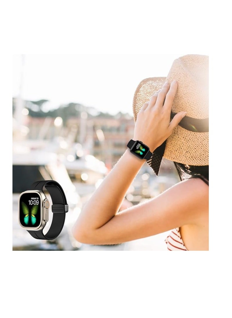 FARROBIZZ - Compatible with Apple Watch Band 38mm 40mm 41mm 42mm 44mm 45mm 49mm for Men Women,Soft Silicone Magnetic Buckle Sport Replacement Straps,iWatch Series 8/7/SE/6/5/4/3/2/1 - Image 1