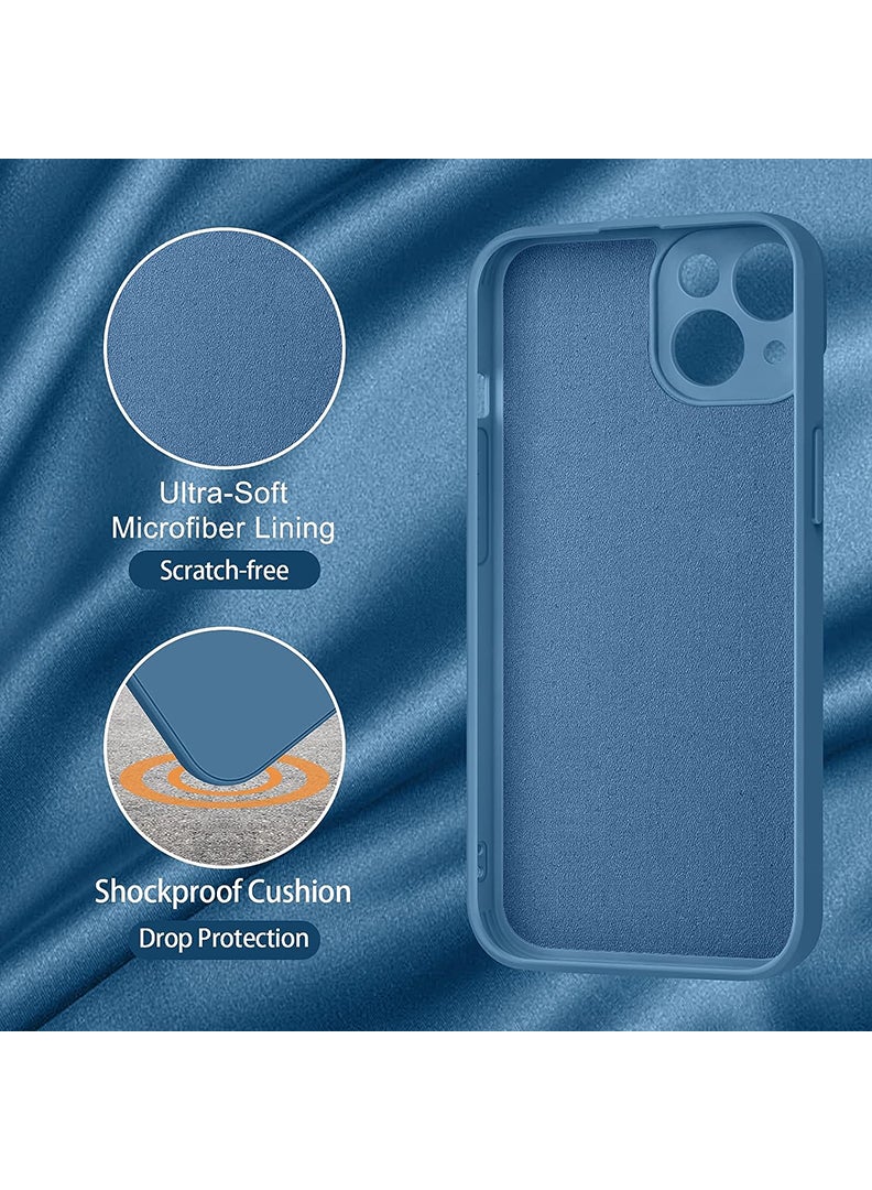 Theodor Protective Slim Fit Case Liquid Silicone Cover with Full Body Protection Anti-Scratch Shockproof Case For iPhone 13 Blue  - Minion Pocket - Image 4