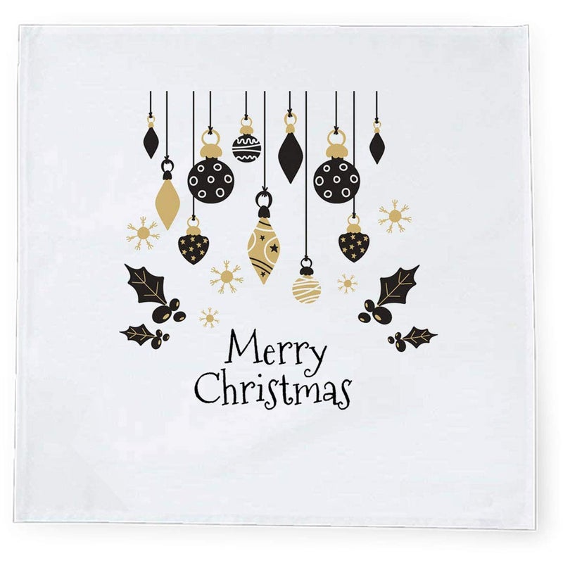 Khakee 6 Pcs Christmas Theme Tafta Silk Table Napkins 10x 10 for Xmas Decoration Christmas OrnamentsChristmas Gift npxmas075P - Image 2
