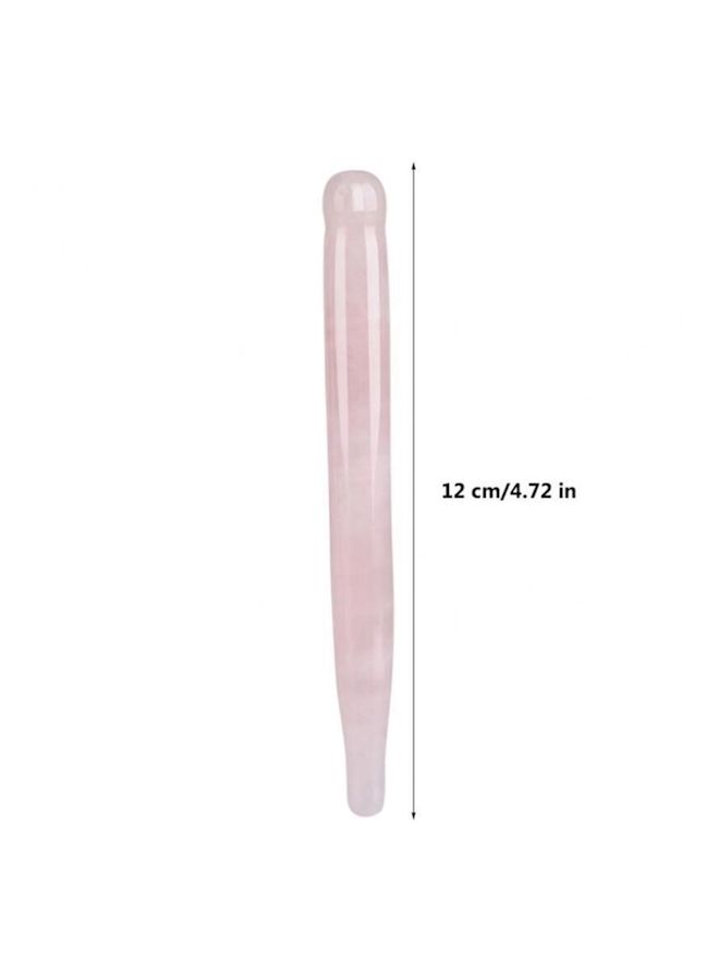 NIBEMINENT Crystal Stone Face Massage Roller Stick Light Pink - Image 2