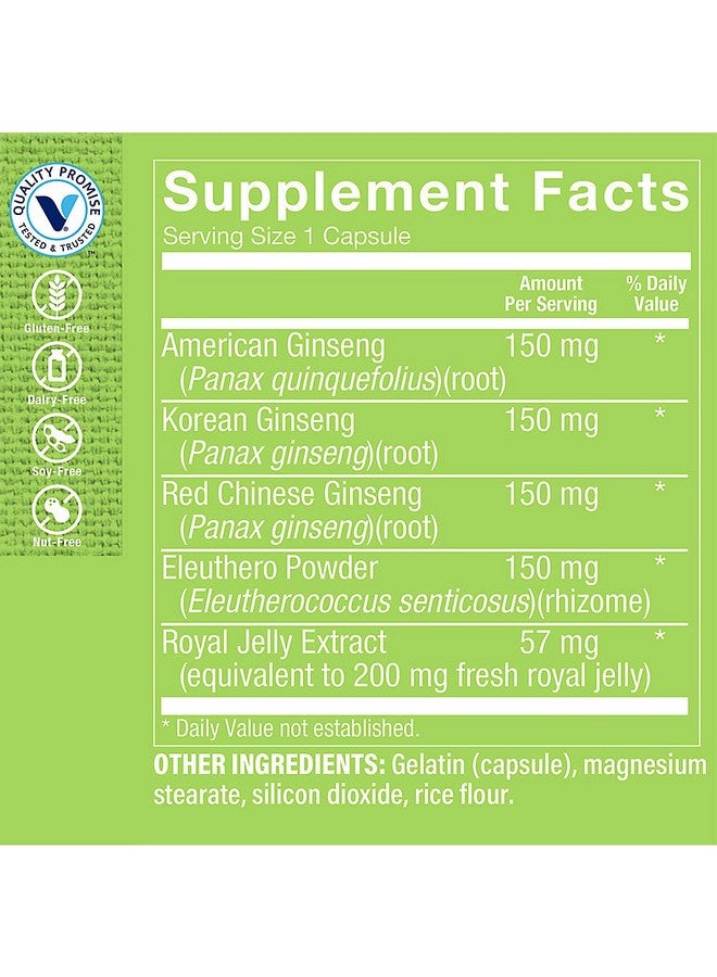The Vitamin Shoppe Ginseng Complex - Adaptogenic Herb to Support Energy & Vitality (120 Capsules) - Image 3