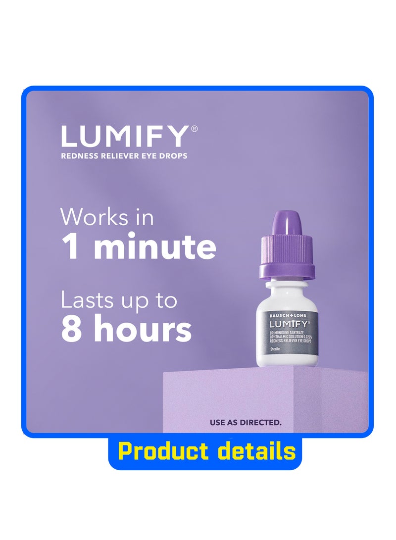 LUMIFY Eye Drops for Redness Relief and Whiter and Brighter Looking Eyes (7.5 ml) - Image 5