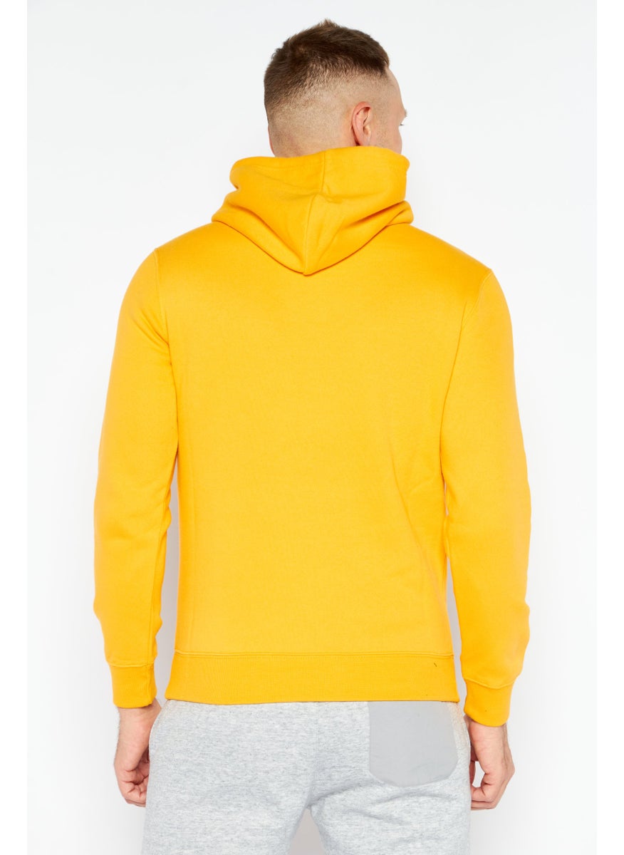 Champion Men Sportswear Fit Long Sleeves Outdoor Hoodie, Yellow  - Image 4