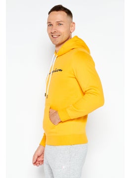 Champion Men Sportswear Fit Long Sleeves Outdoor Hoodie, Yellow  - Image 3